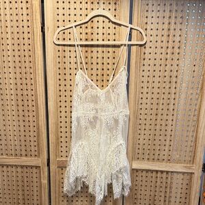 Free People Cream Lace Tunic